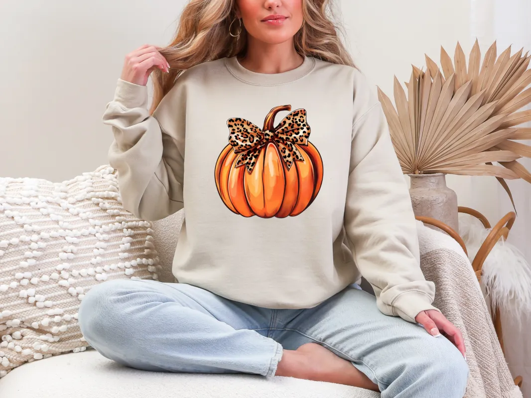 Pumpkin Leopard Bow Sweatshirt sold by Charming Charlie