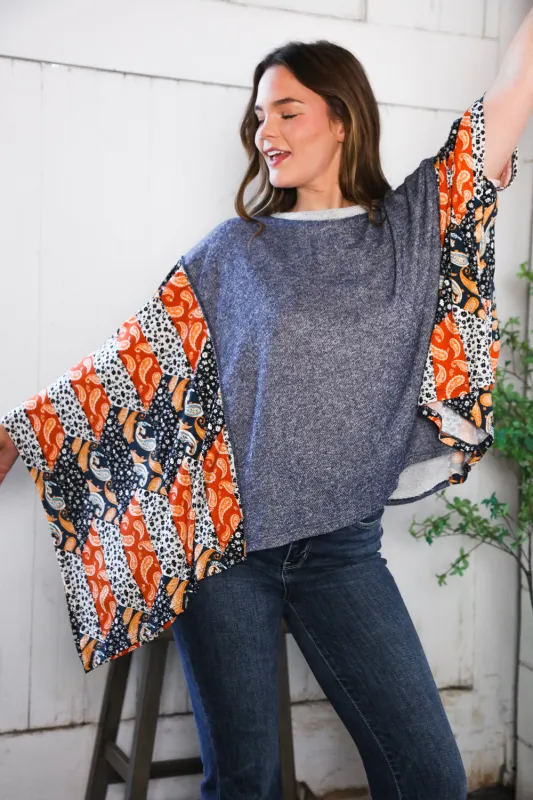 In A Paisley Daydream French Terry Poncho Top sold by Charming Charlie