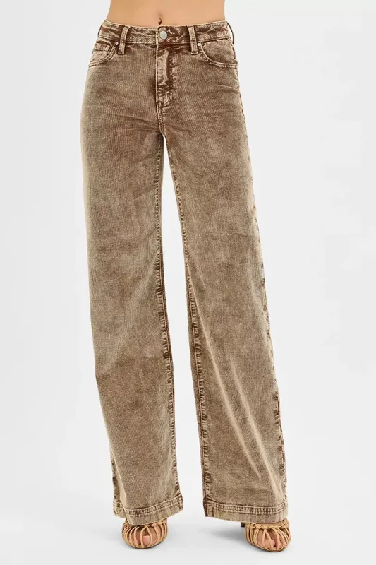 RISEN High Rise Wide Leg Corduroy Jeans sold by Charming Charlie