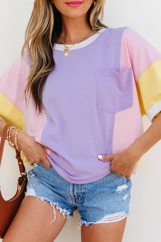 Colorblock Patchwork Oversized T Shirt sold by Charming Charlie