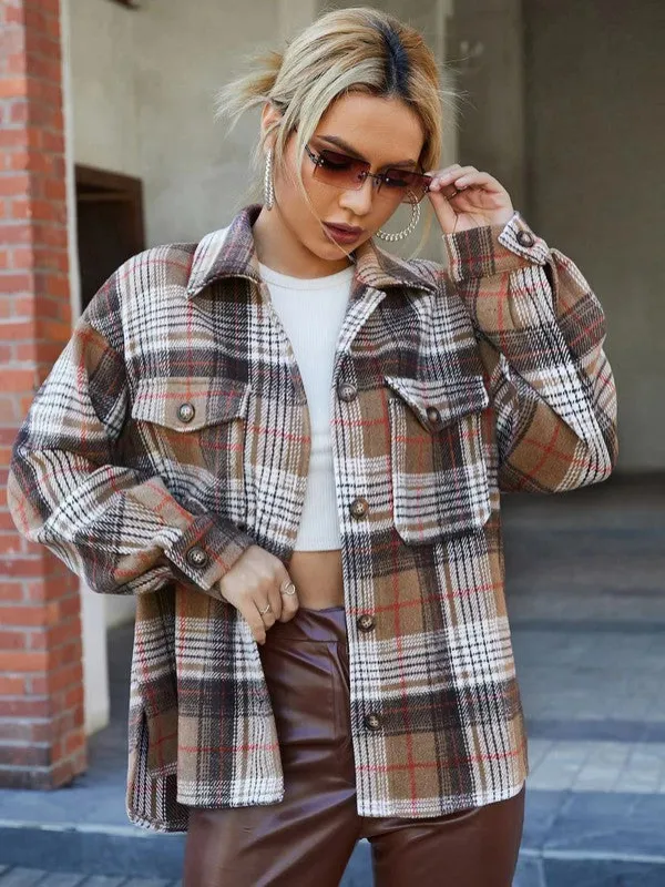 Plaid jacket sold by Charming Charlie