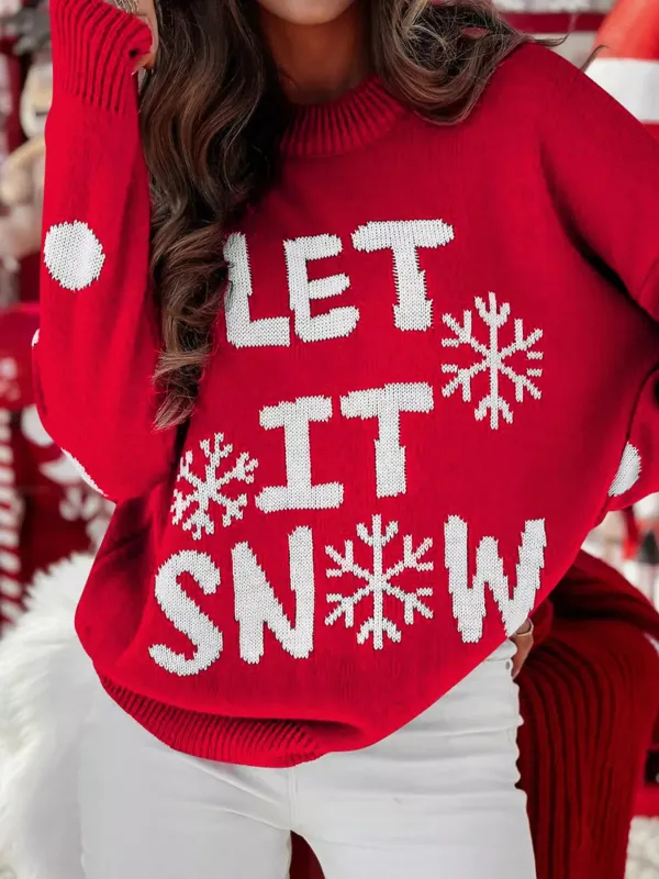LET IT SNOW Christmas Loose Sweater sold by Charming Charlie