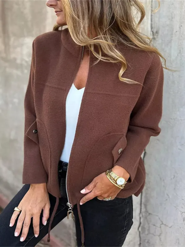 Full Size Zip-Up Long Sleeve Outerwear Plus Size sold by Charming Charlie