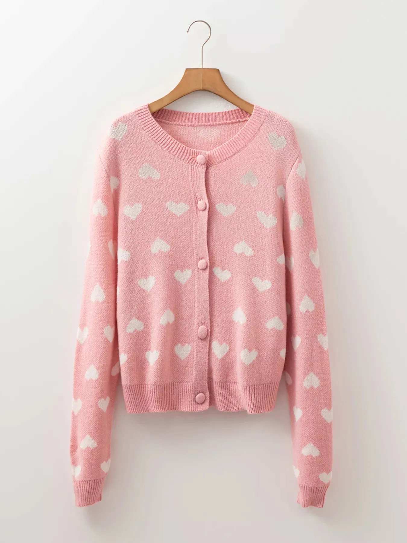Heart Pattern Button Front Cardigan sold by Charming Charlie product image thumbnail 3