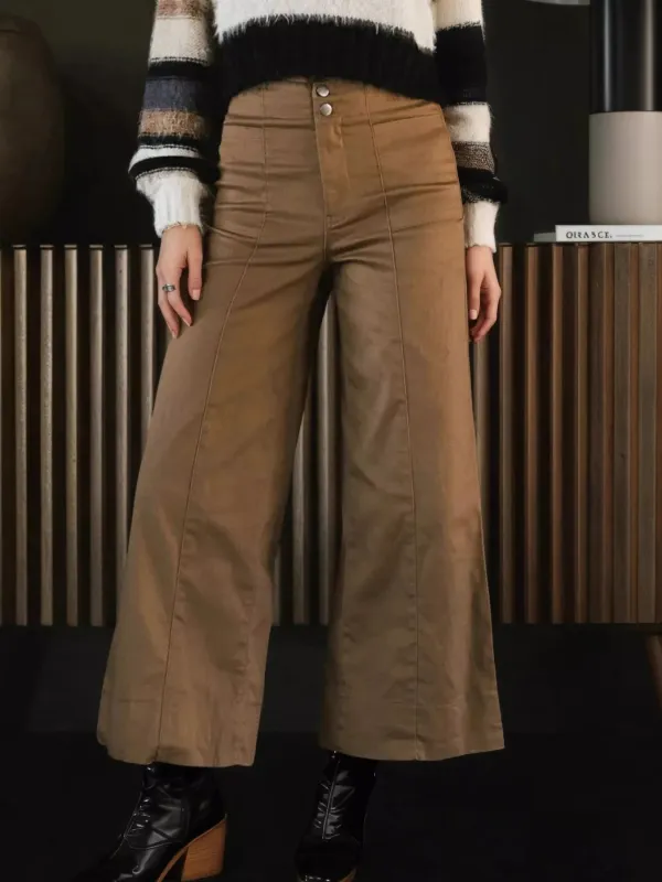 High-Waisted Wide Leg Cropped Pants sold by Charming Charlie