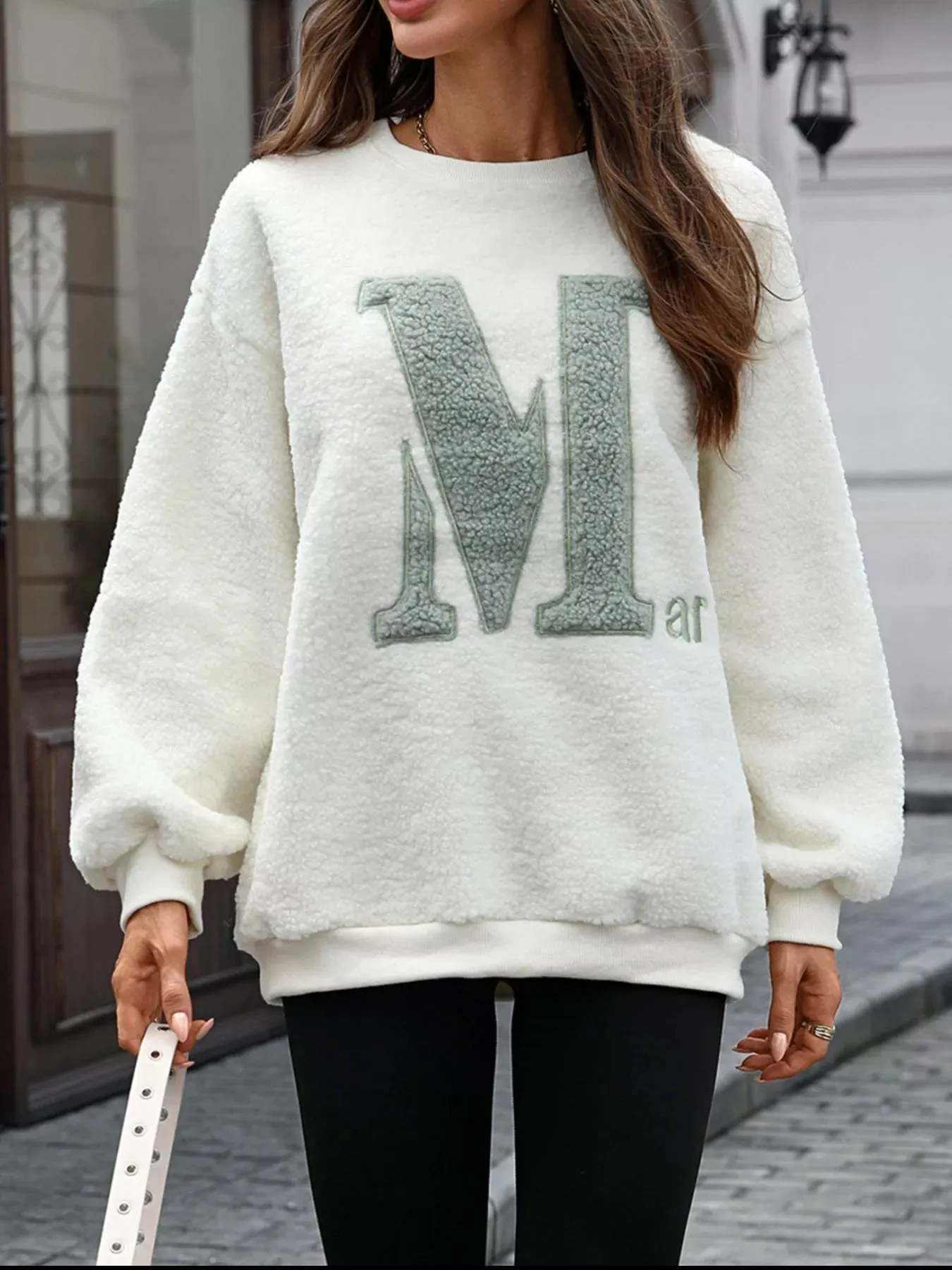 Letter Round Neck Fleece Sweatshirt sold by Charming Charlie product image thumbnail 5