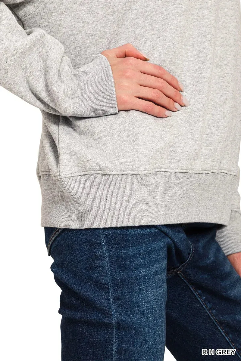 Zenana Fleece Half Zip Sweatshirt sold by Charming Charlie product image thumbnail 4