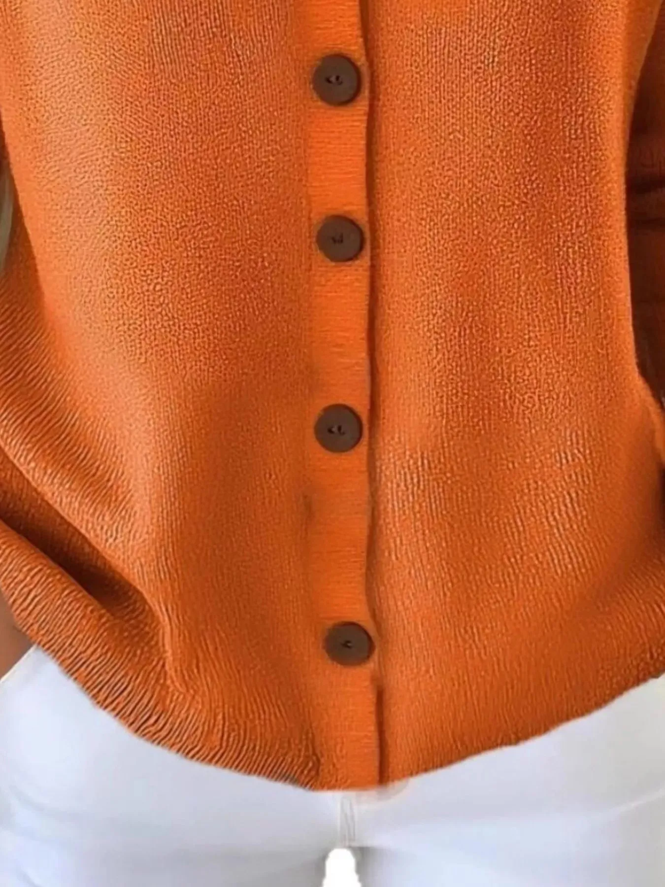 Full Size Button-Front V-Neck Cardigan Plus Size sold by Charming Charlie product image thumbnail 3