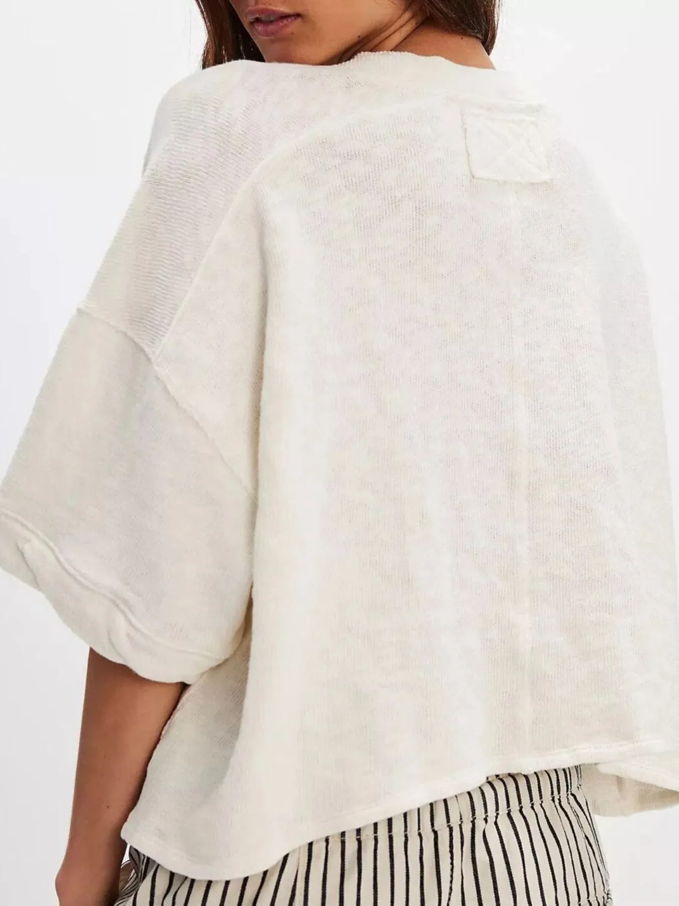 Button-Front Half Sleeve Cardigan sold by Charming Charlie product image thumbnail 2