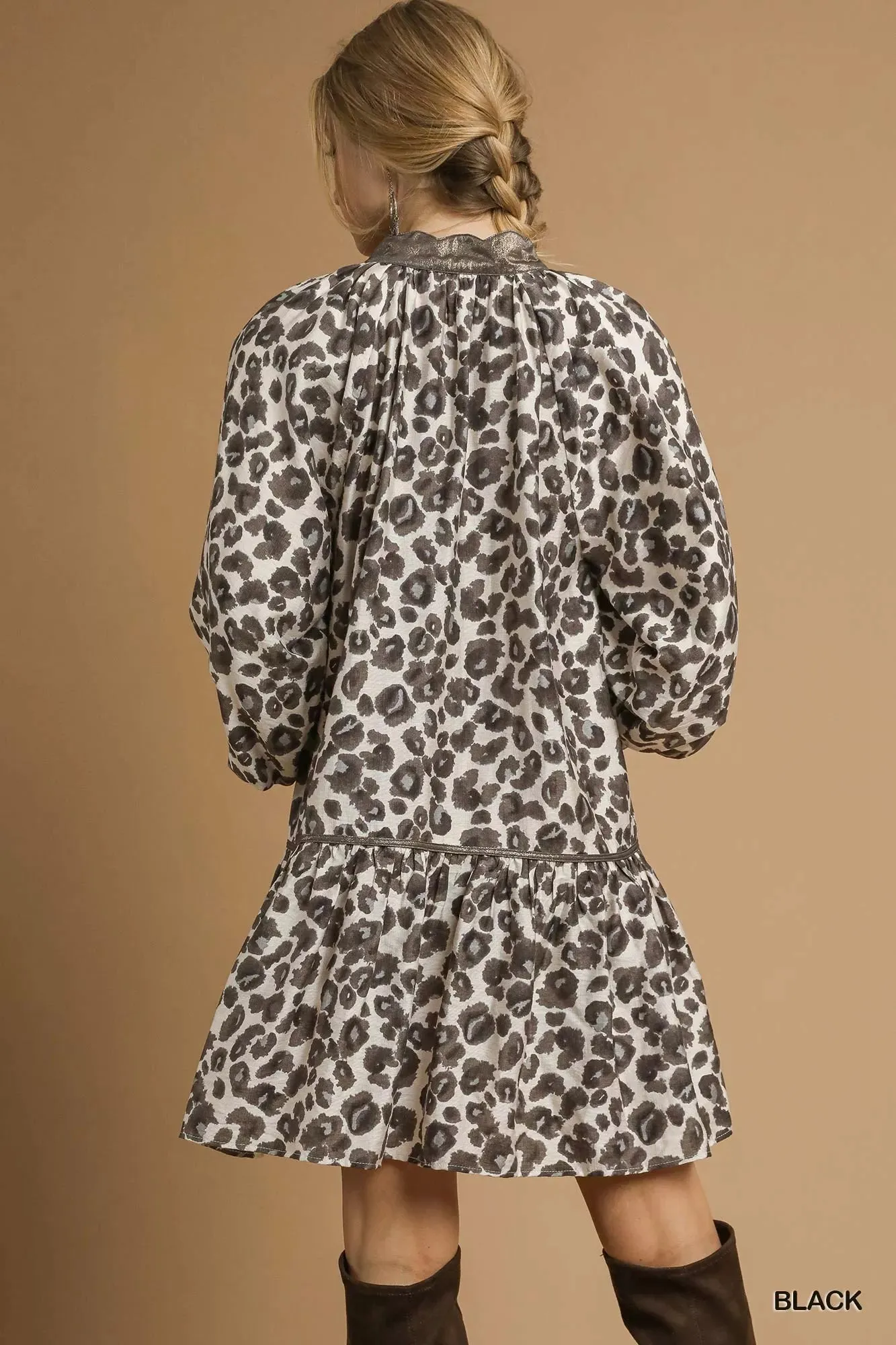 Umgee Leopard Print Tiered Mini Dress sold by Charming Charlie product image thumbnail 3