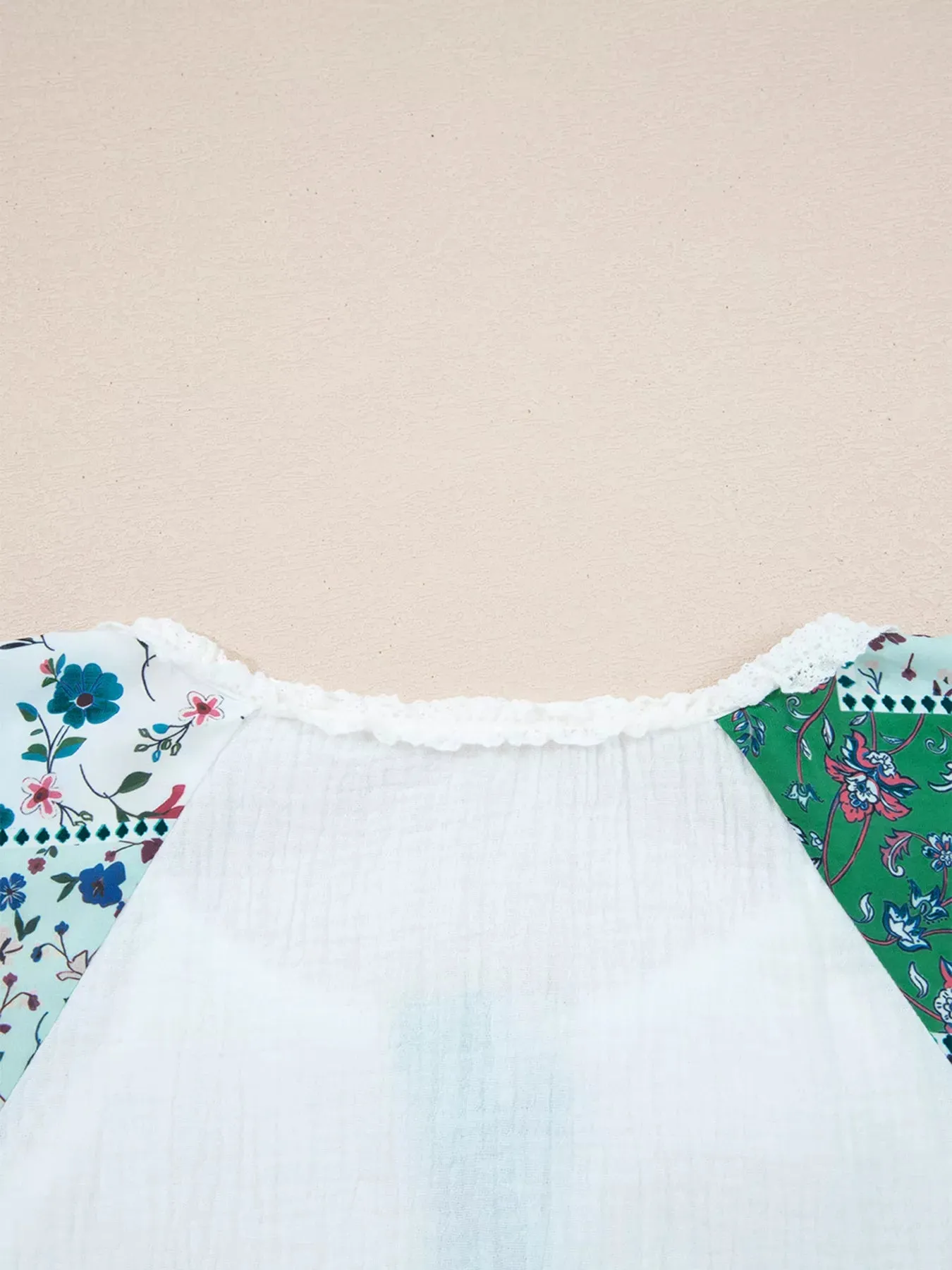 Mesh Patched Color Block Half Button Blouse sold by Charming Charlie product image thumbnail 5