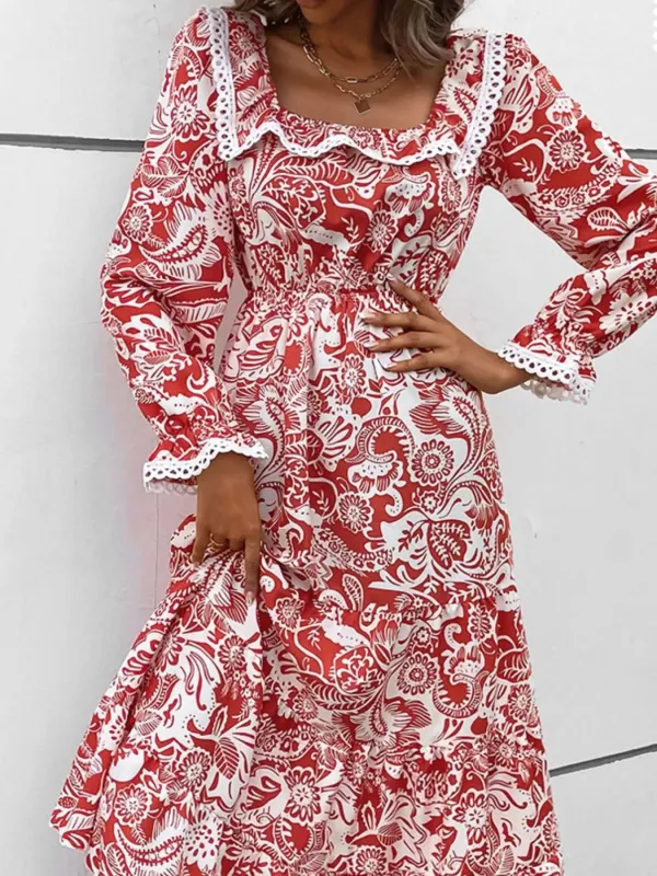 Printed Square Neck Long Sleeve Dress sold by Charming Charlie