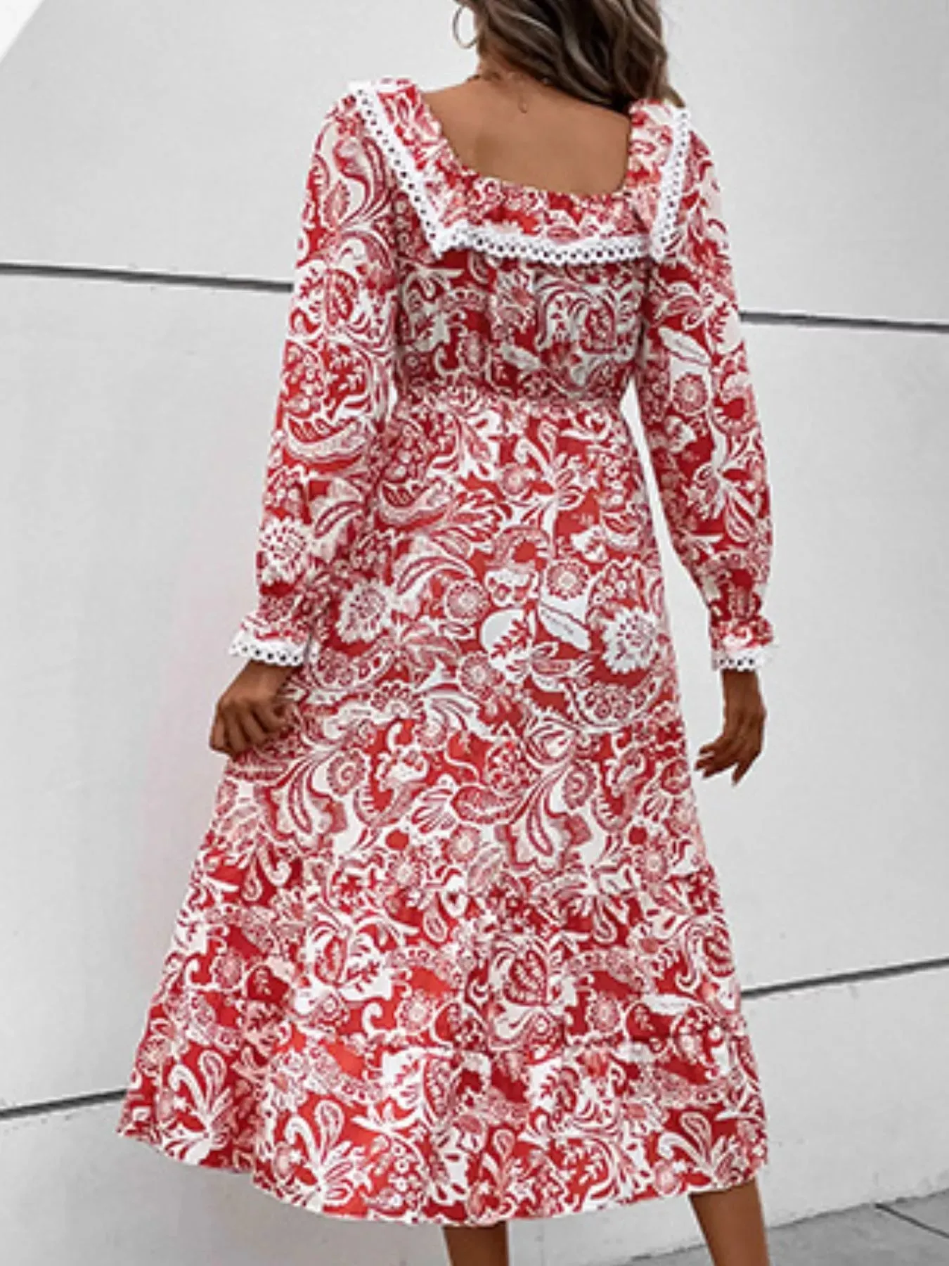 Printed Square Neck Long Sleeve Dress sold by Charming Charlie product image thumbnail 3