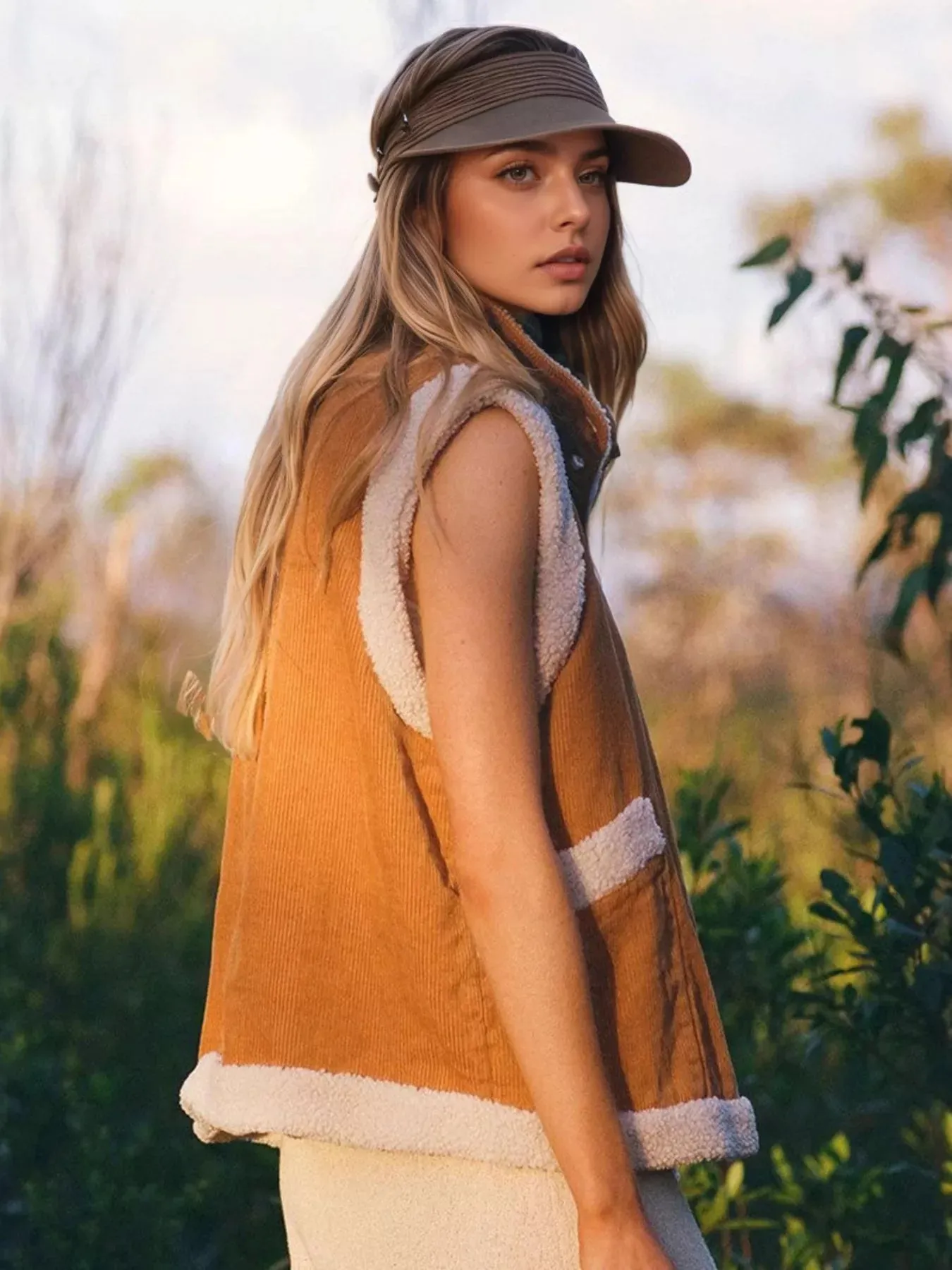 Button Up Sherpa Vest Coat sold by Charming Charlie product image thumbnail 2