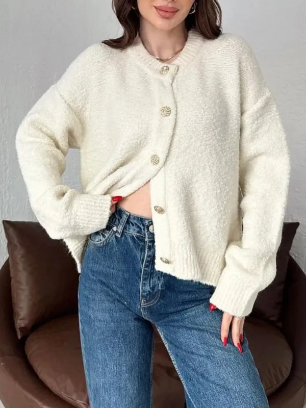 Button-Up Drop Shoulder Cardigan sold by Charming Charlie