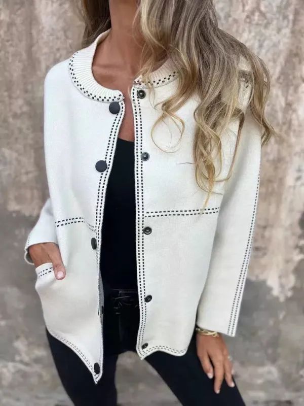 Full Size Button Up Long Sleeve Cardigan Plus Size sold by Charming Charlie