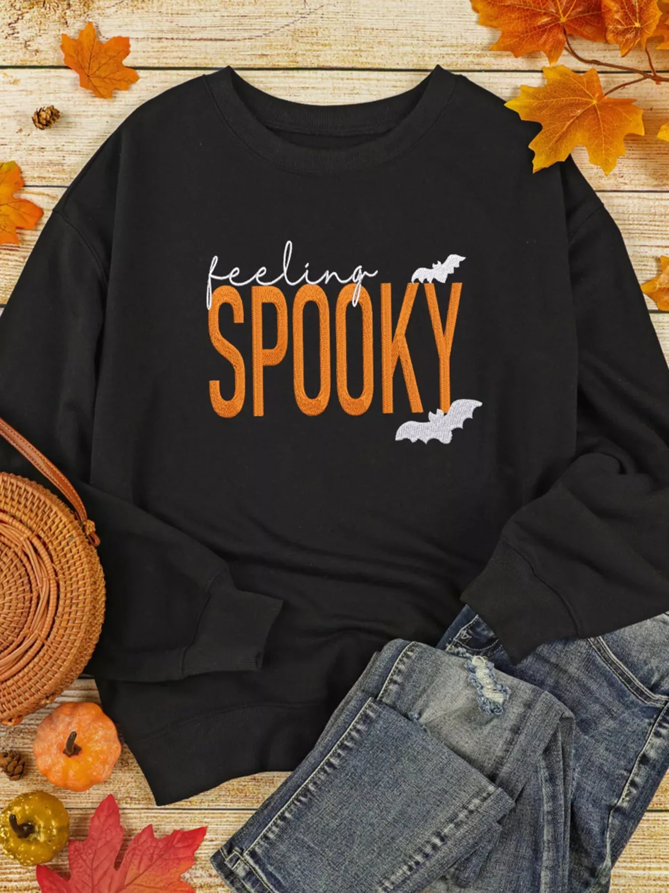 Feeling Spooky Halloween Embroidered Sweatshirt sold by Charming Charlie product image thumbnail 4