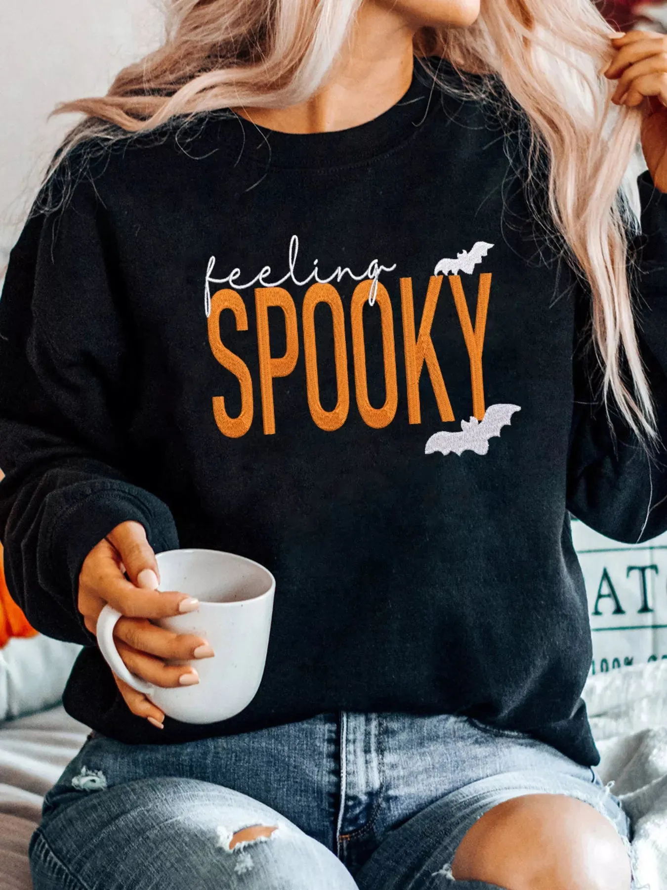 Feeling Spooky Halloween Embroidered Sweatshirt sold by Charming Charlie