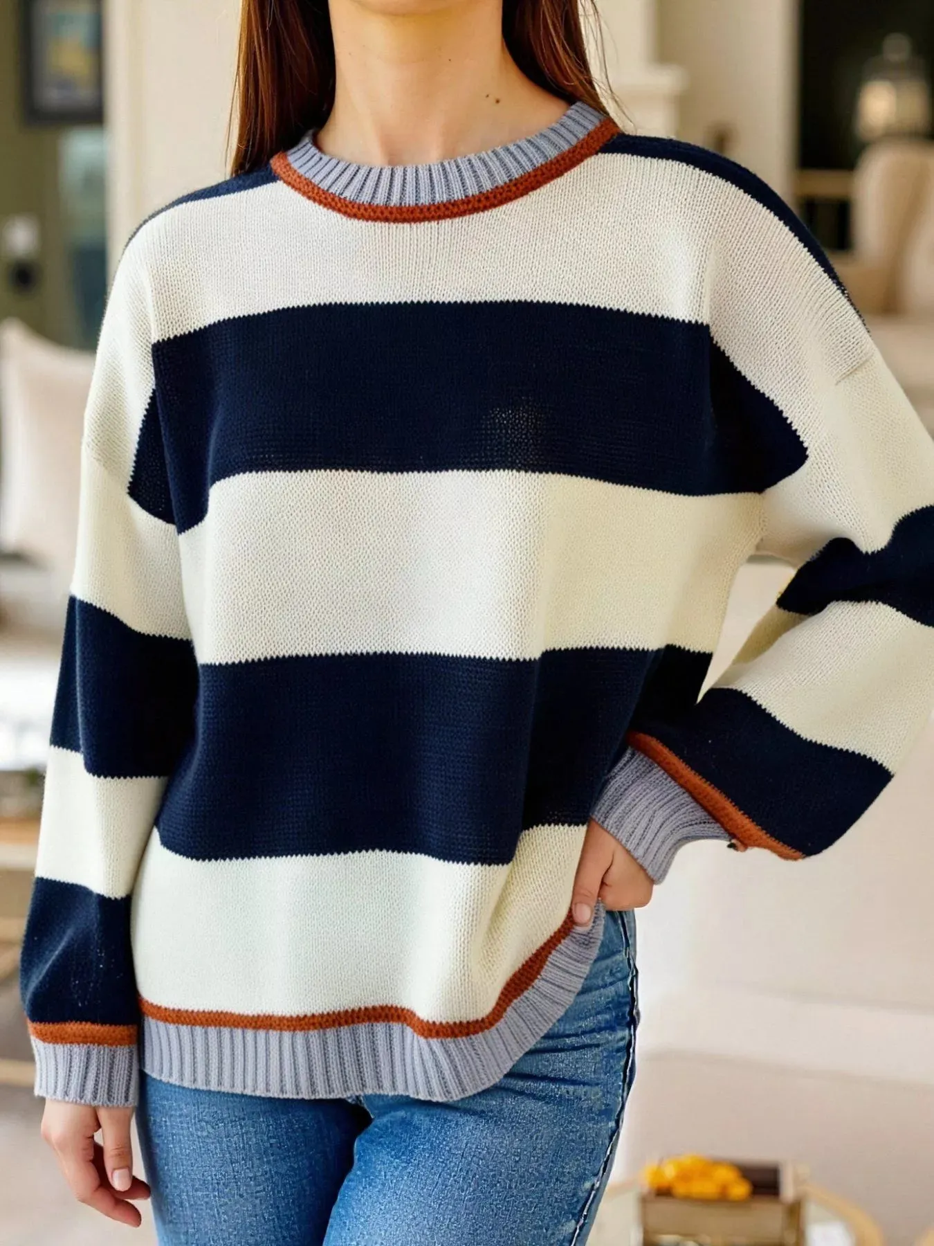 Color Block Round Neck Sweater sold by Charming Charlie product image thumbnail 5