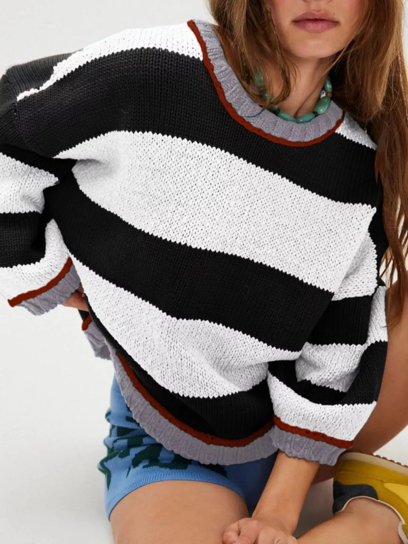 Color Block Round Neck Sweater sold by Charming Charlie product image thumbnail 2