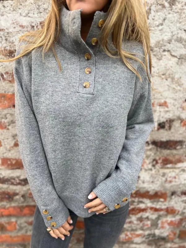 Full Size Button-Detail Turtleneck Sweater Plus Size sold by Charming Charlie