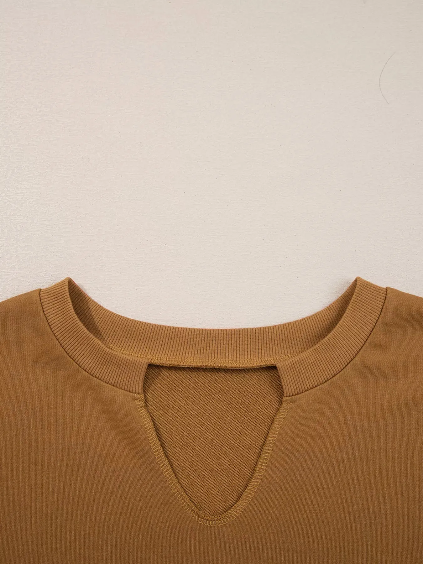 Oversized Textured Split Neck High Low Sweatshirt sold by Charming Charlie product image thumbnail 5