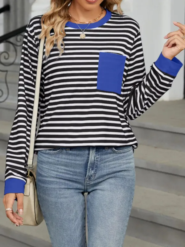 Striped Long Sleeve T-Shirt sold by Charming Charlie
