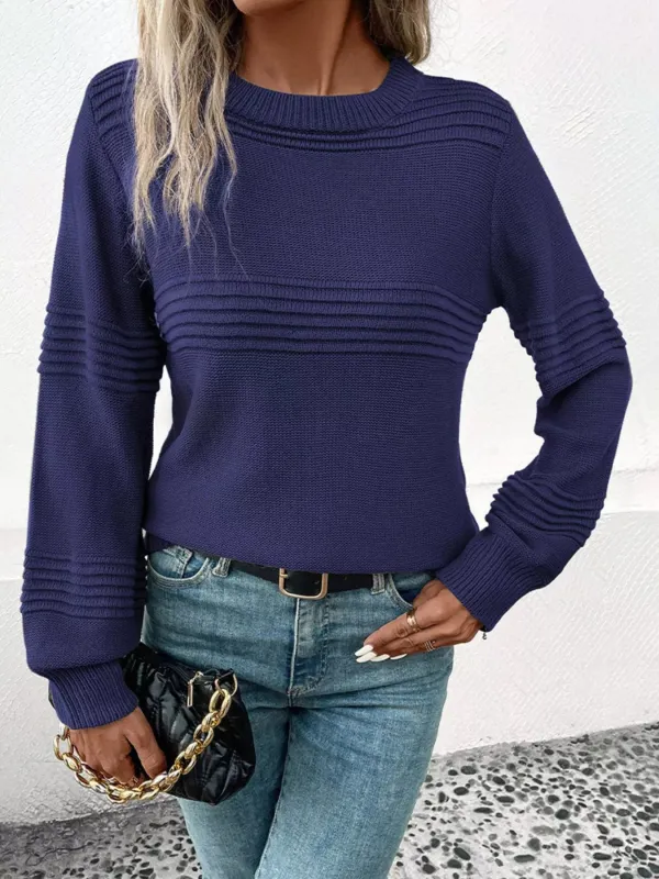Round Neck Long Sleeve Sweater sold by Charming Charlie