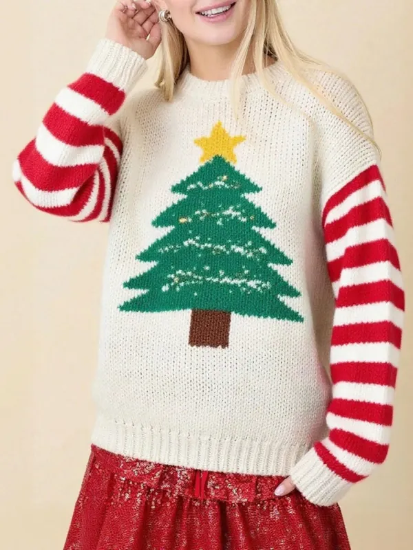Christmas Tree Round Neck Sweater sold by Charming Charlie
