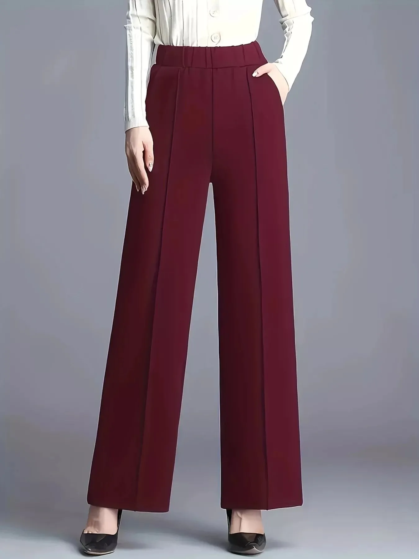 High-Waisted Wide Leg Pants sold by Charming Charlie product image thumbnail 5