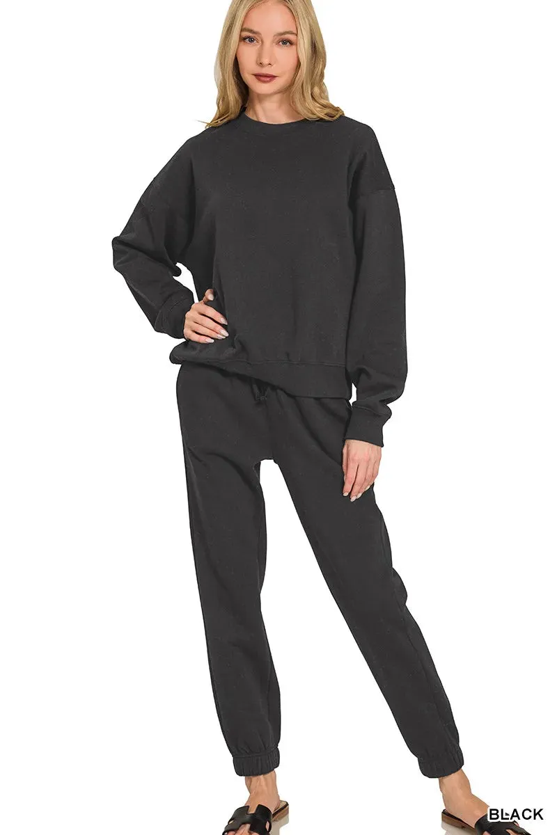 Zenana Fleece Long Sleeve Pullover & Jogger Set sold by Charming Charlie