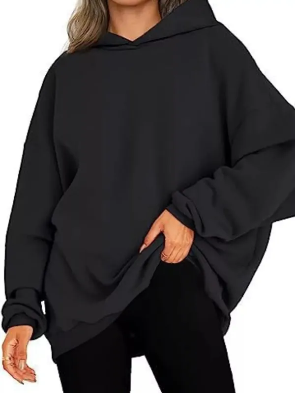 Drop Shoulder Long Sleeve Hoodie sold by Charming Charlie