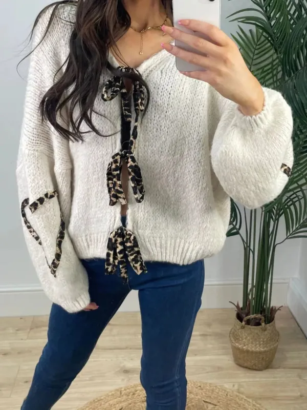 Tie Front Long Sleeve Sweater sold by Charming Charlie