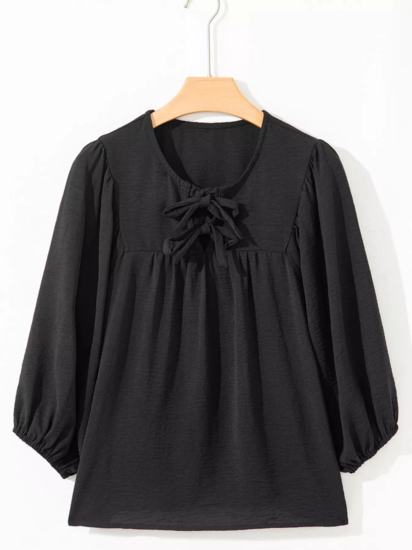 Bow Tie Neck 3/4 Sleeve Casual Blouse sold by Charming Charlie product image thumbnail 3