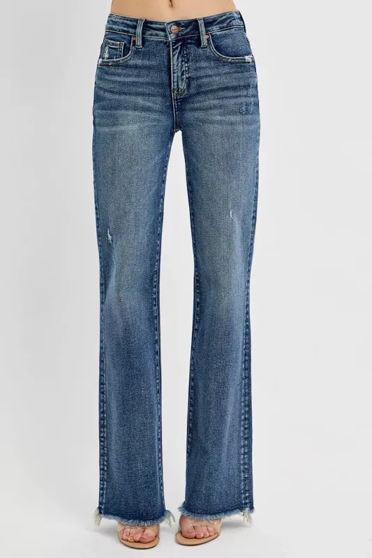 RISEN Full Size Tummy Control High Rise Long Straight Jeans Plus Size sold by Charming Charlie