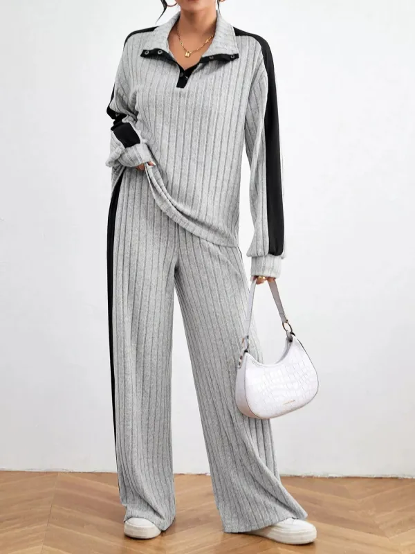 Ribbed Long Sleeve Top and Pants Set sold by Charming Charlie