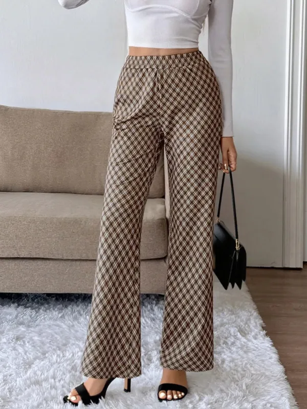 Plaid High-Waisted Wide Leg Pants sold by Charming Charlie