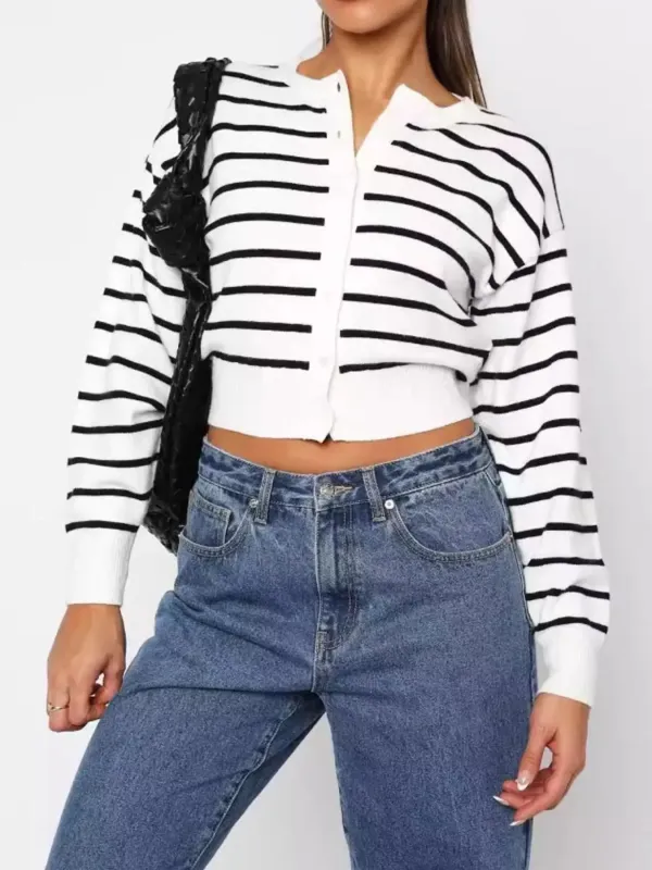 Striped Button Up Cardigan sold by Charming Charlie