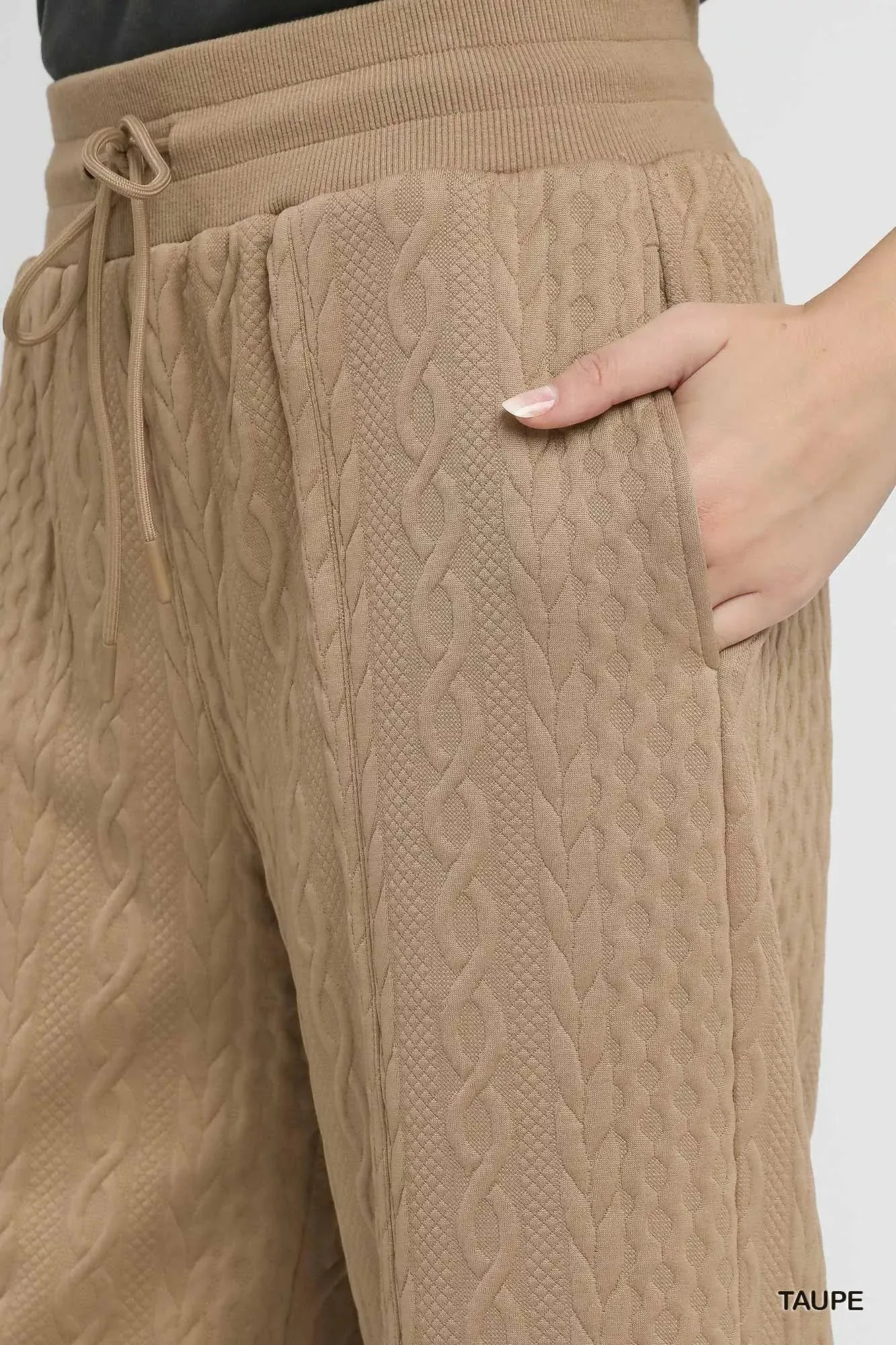 Umgee Cable Knit Textured Wide Leg Pants sold by Charming Charlie product image thumbnail 4