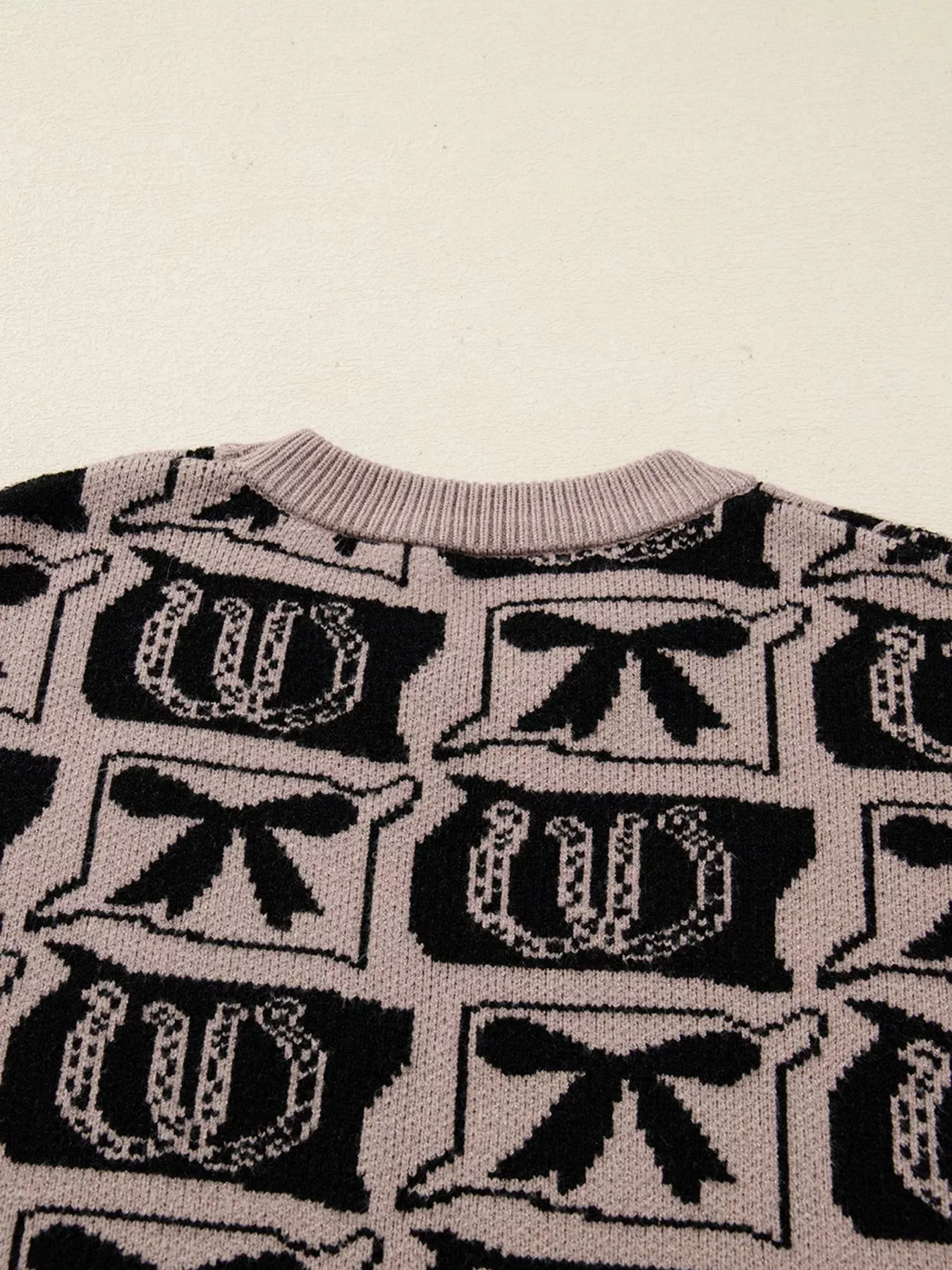 Bows & Horseshoes Pattern Round Neck Sweater sold by Charming Charlie product image thumbnail 5