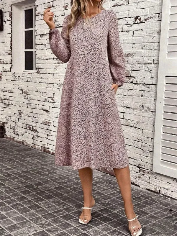Animal Print Balloon Sleeve Dress sold by Charming Charlie