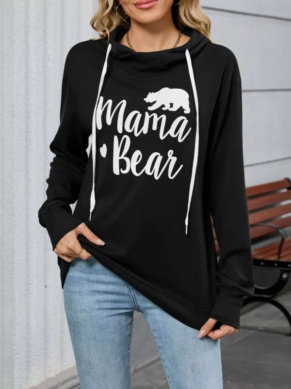 Letter Drawstring Long Sleeve Hoodie sold by Charming Charlie