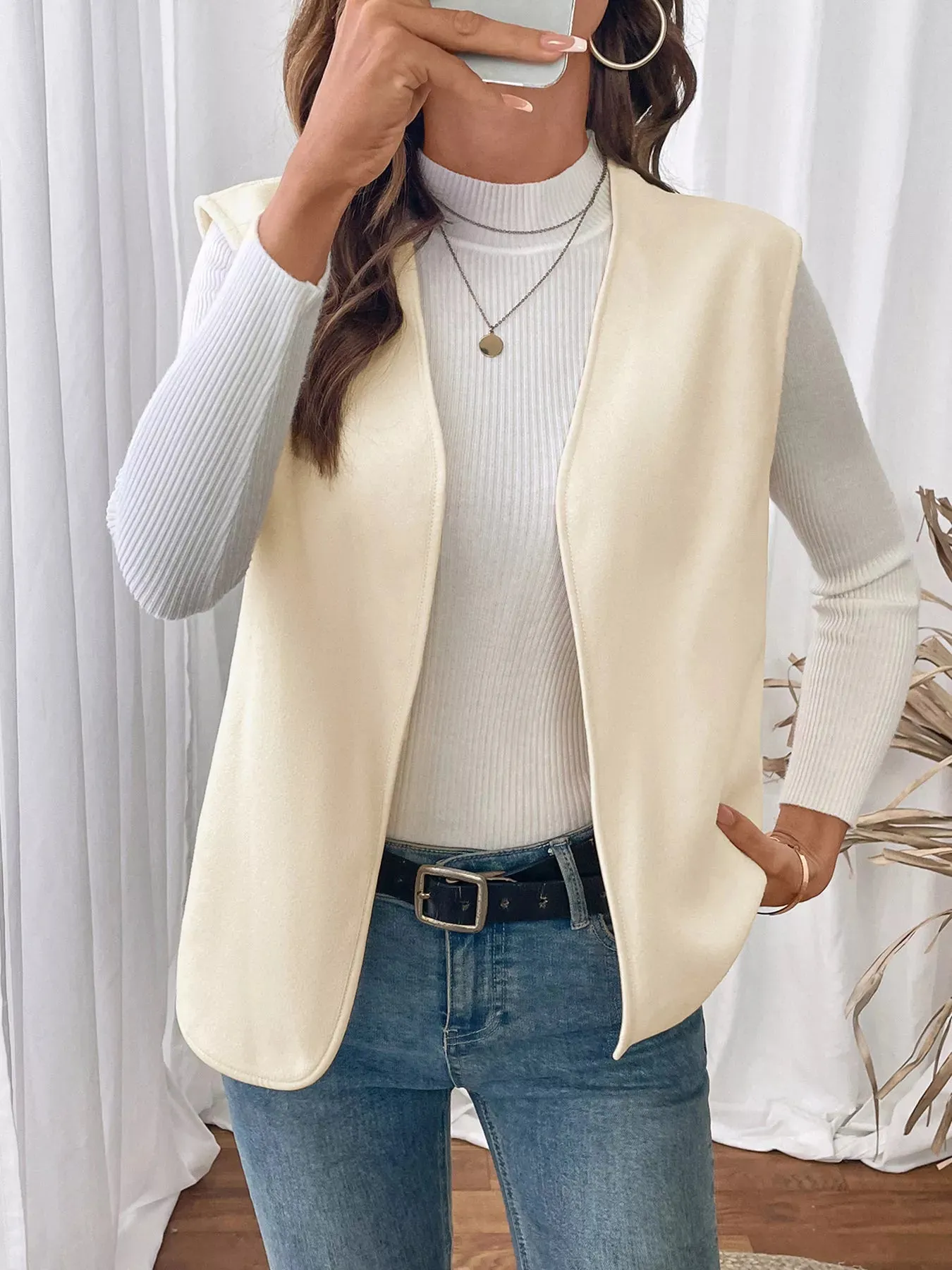 Full Size Open Front Vest Coat Plus Size sold by Charming Charlie product image thumbnail 5