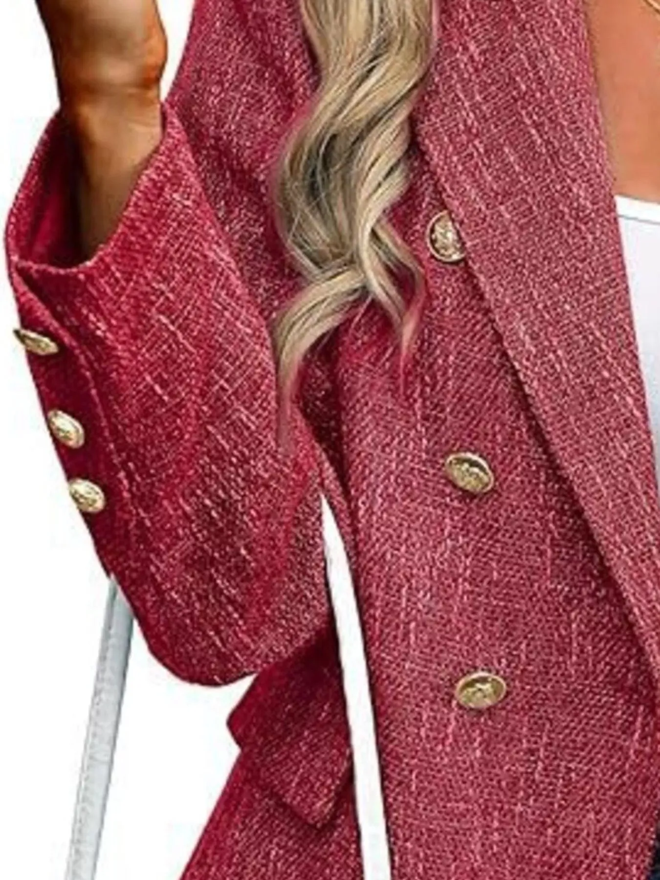 Double-Breasted Lapel Collar Blazer sold by Charming Charlie product image thumbnail 3