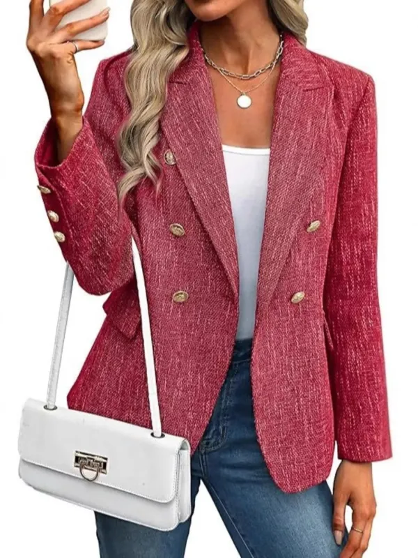 Double-Breasted Lapel Collar Blazer sold by Charming Charlie
