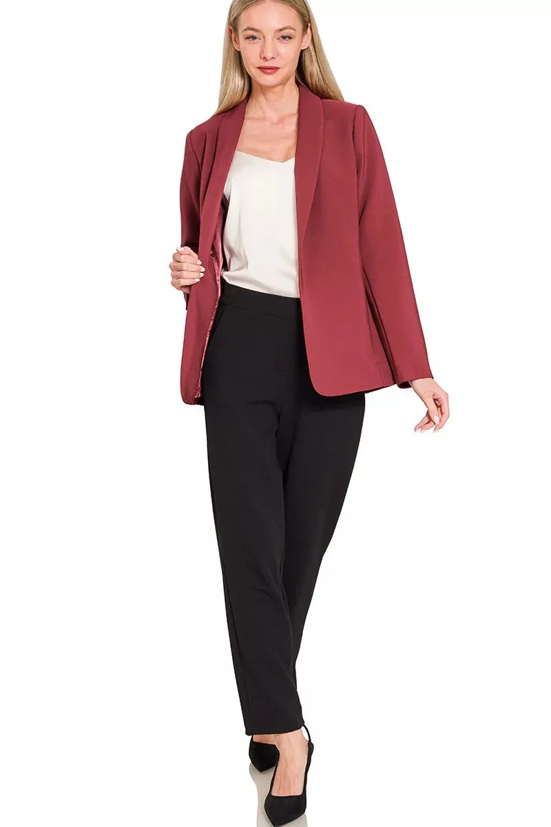 Zenana Woven Long Sleeve Blazer With Lining sold by Charming Charlie product image thumbnail 2