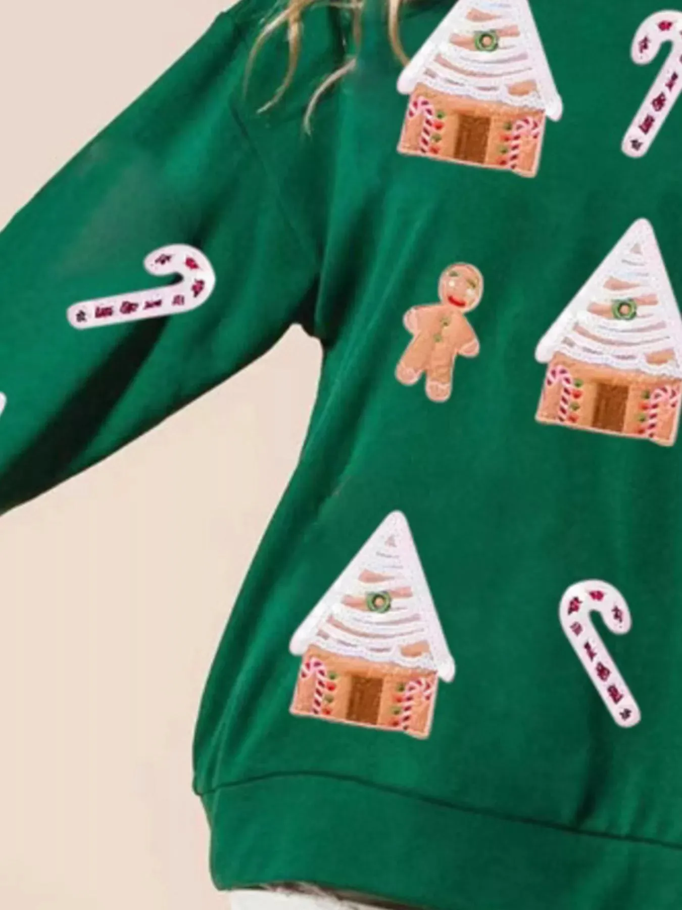 Christmas Gingerbread House Sequin Sweatshirt sold by Charming Charlie product image thumbnail 2