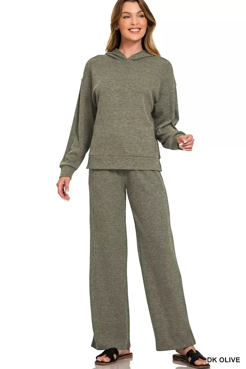 Zenana Ribbed Long Sleeve Hoodie sold by Charming Charlie product image thumbnail 3