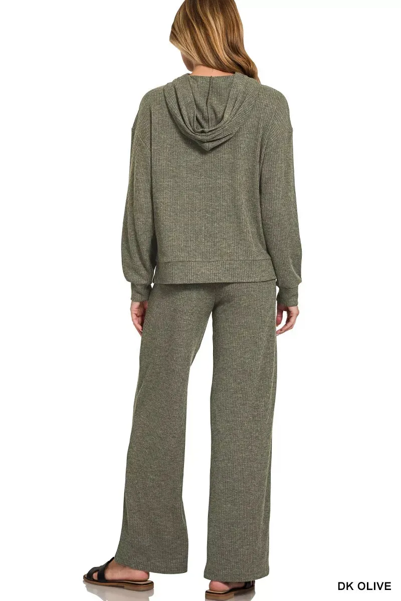 Zenana Ribbed Long Sleeve Hoodie sold by Charming Charlie product image thumbnail 5