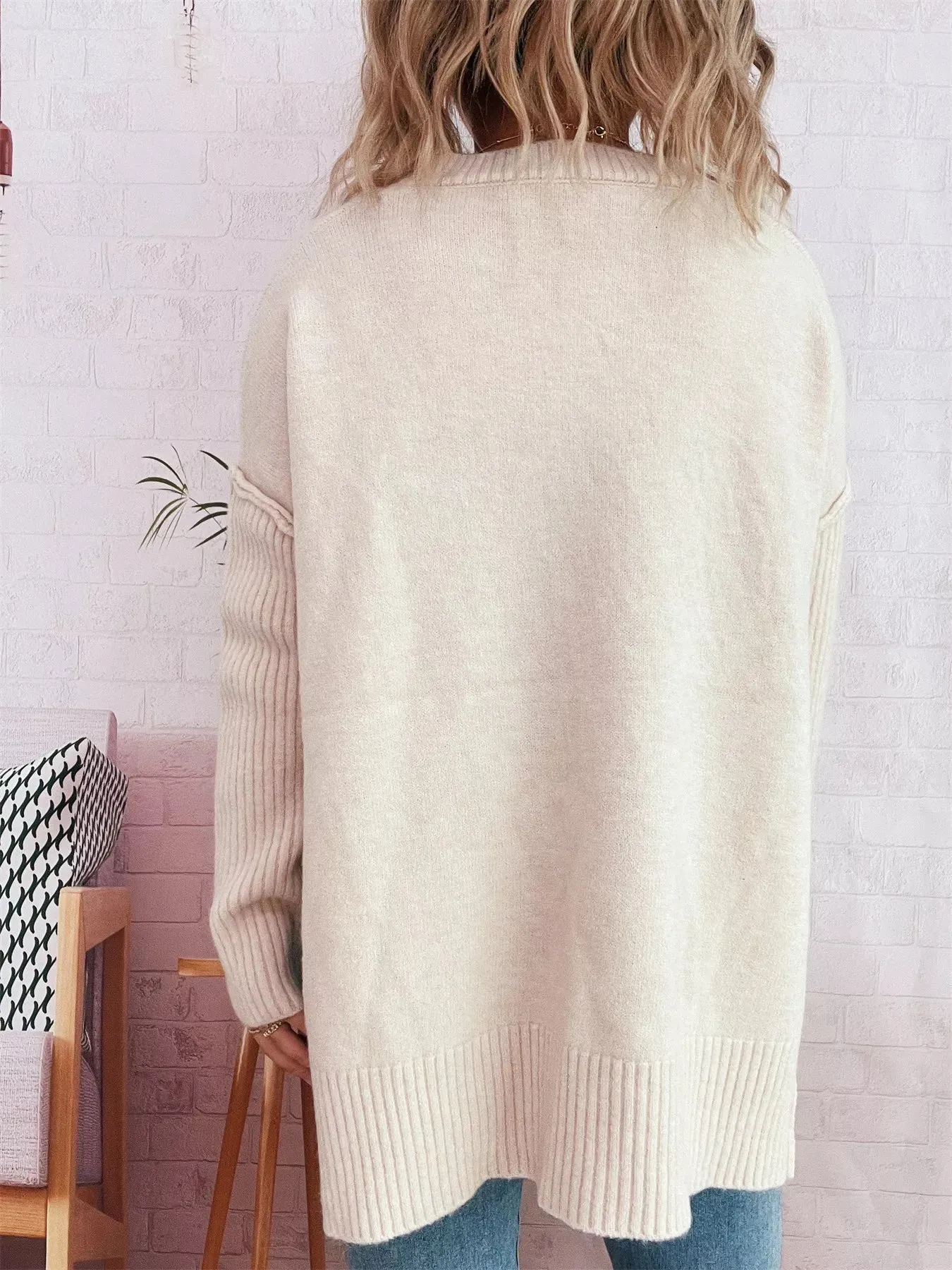 V-Neck Dropped Shoulder Sweater sold by Charming Charlie product image thumbnail 5